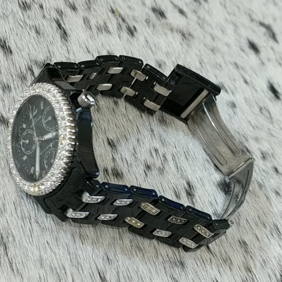 ANNE KLEIN Black Resin Crystal Lightweight Watch - Picture 5 of 9